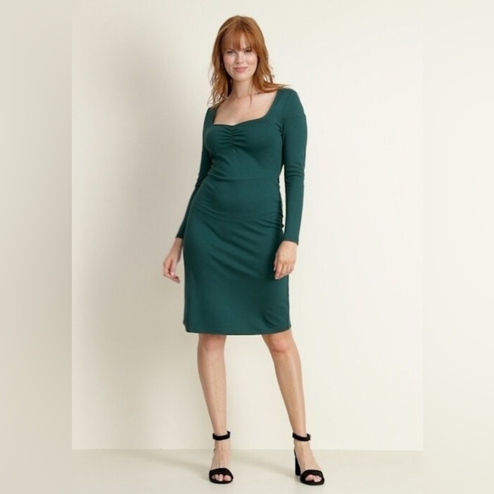 Old Navy Ponte Knit Ruched Sheath Dress. Emerald. Size S, BNWT